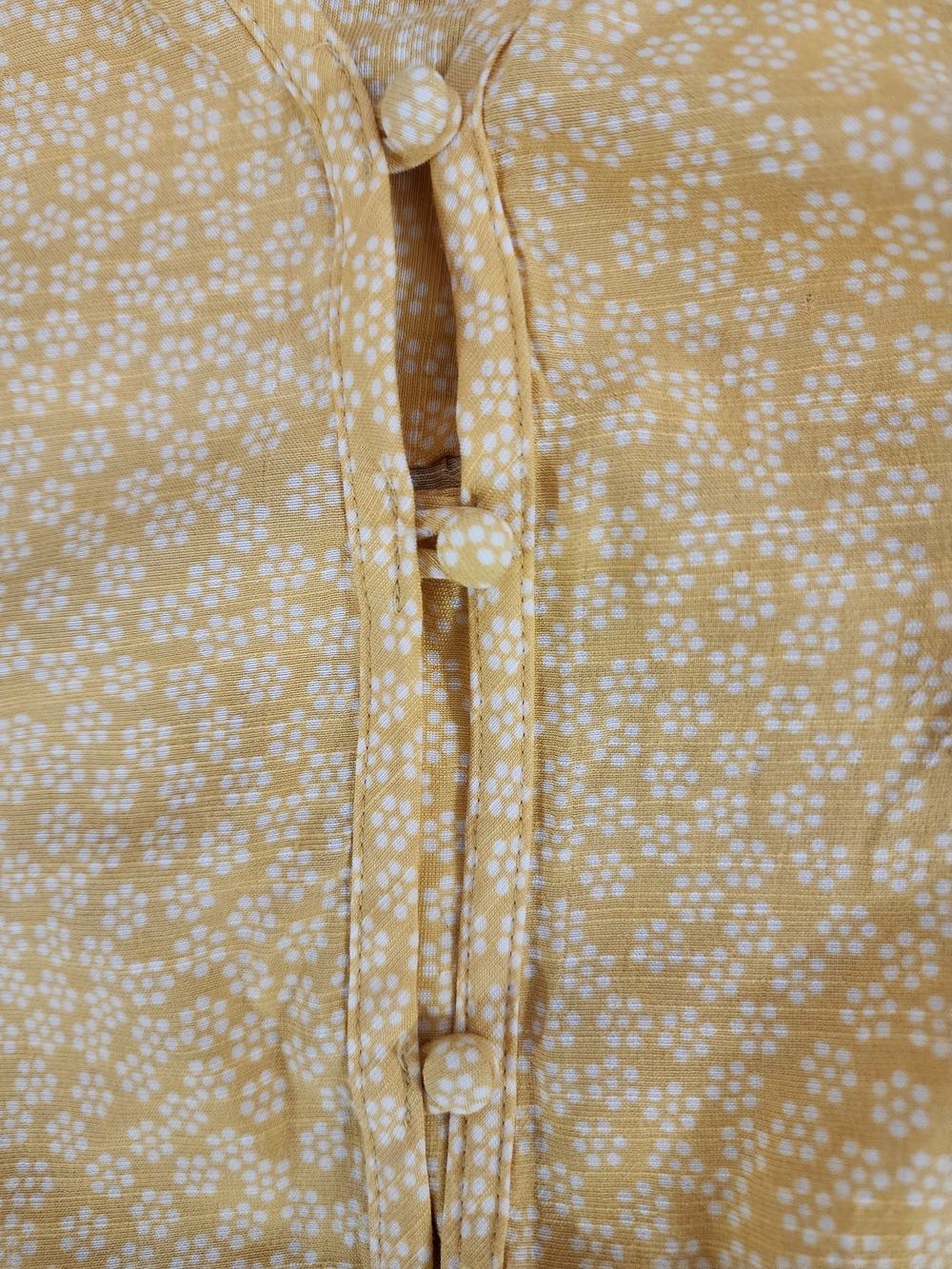 LC Lauren Conrad Yellow White Dot Button-Front Top - Picture 5 of 7